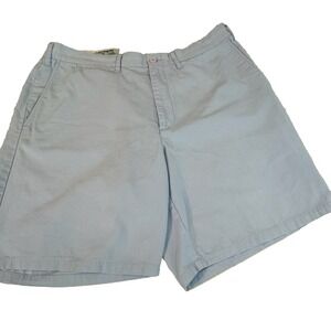 Castaway Men Solid Blue 100% Cotton‎ Chino Shorts Flat Front Pockets